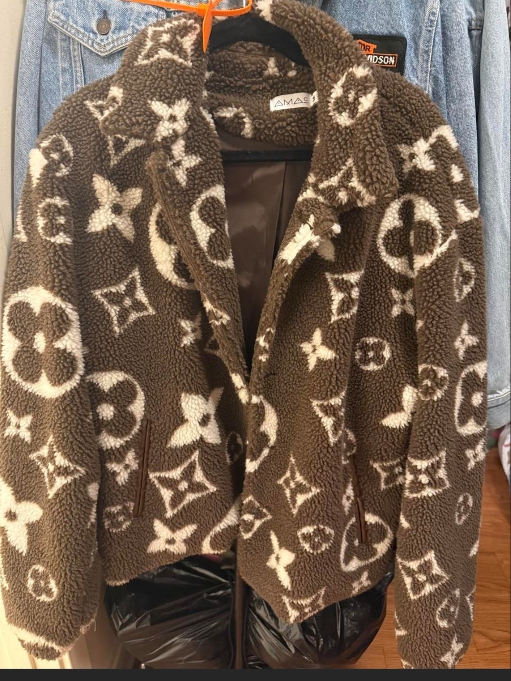 Unlisted Brown & Cream Teddy Logo-Print Jacket